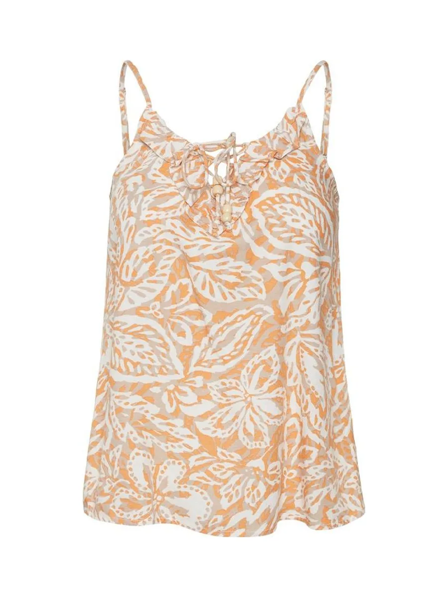 Débardeur Blanc/Orange Femme Vero Moda Singlet 1
