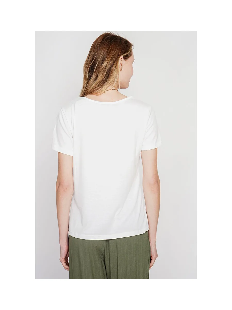 T-shirt col rond manches court dentelle 8