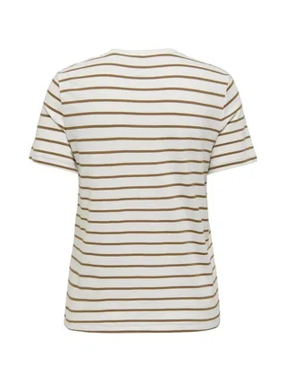 T-Shirt Blanc/Camel Femme Only Liva 2