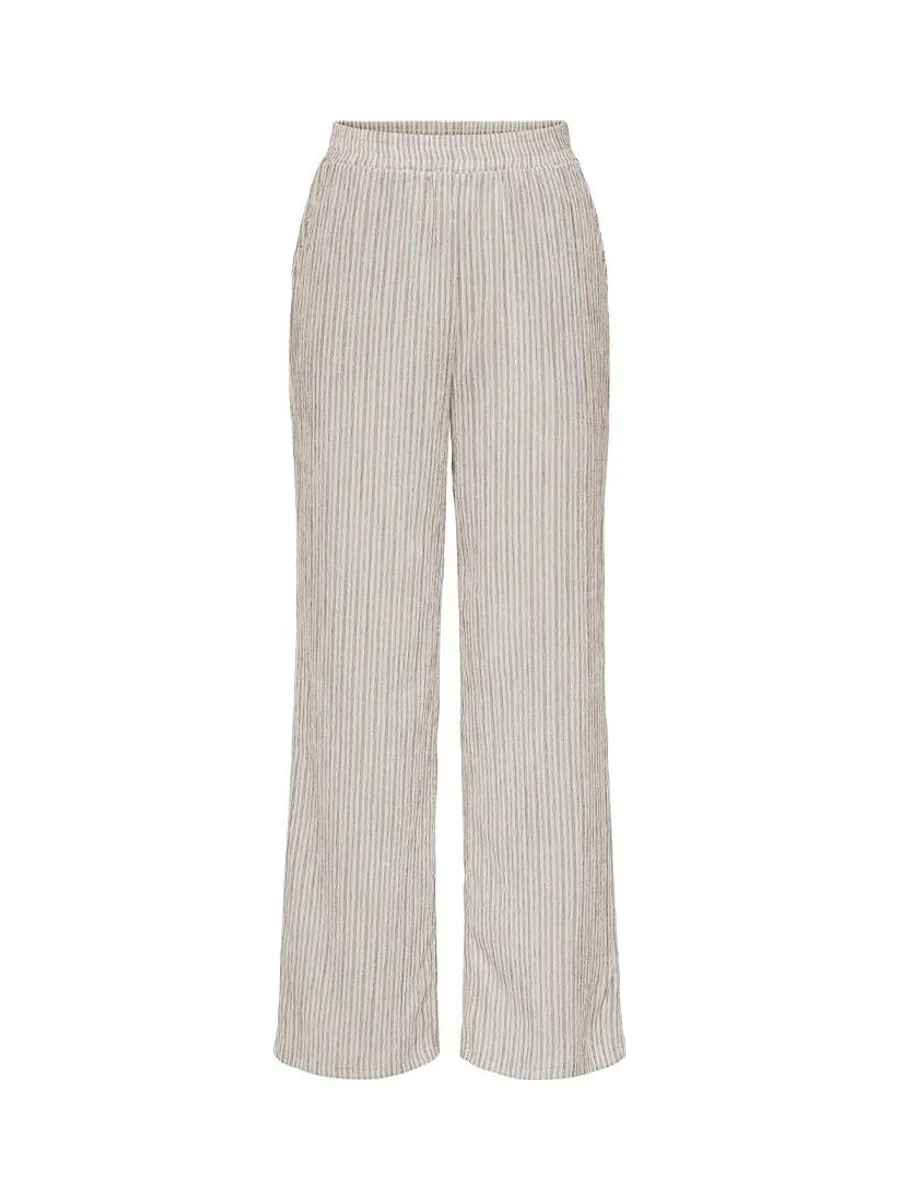 Pantalon Blanc/Marron Femme JDY Ocean 2