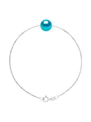 Bracelet Maille Vénitienne Perle d'Eau Douce Traversante 9-10 mm — Argent 925 Millièmes Rhodié 1