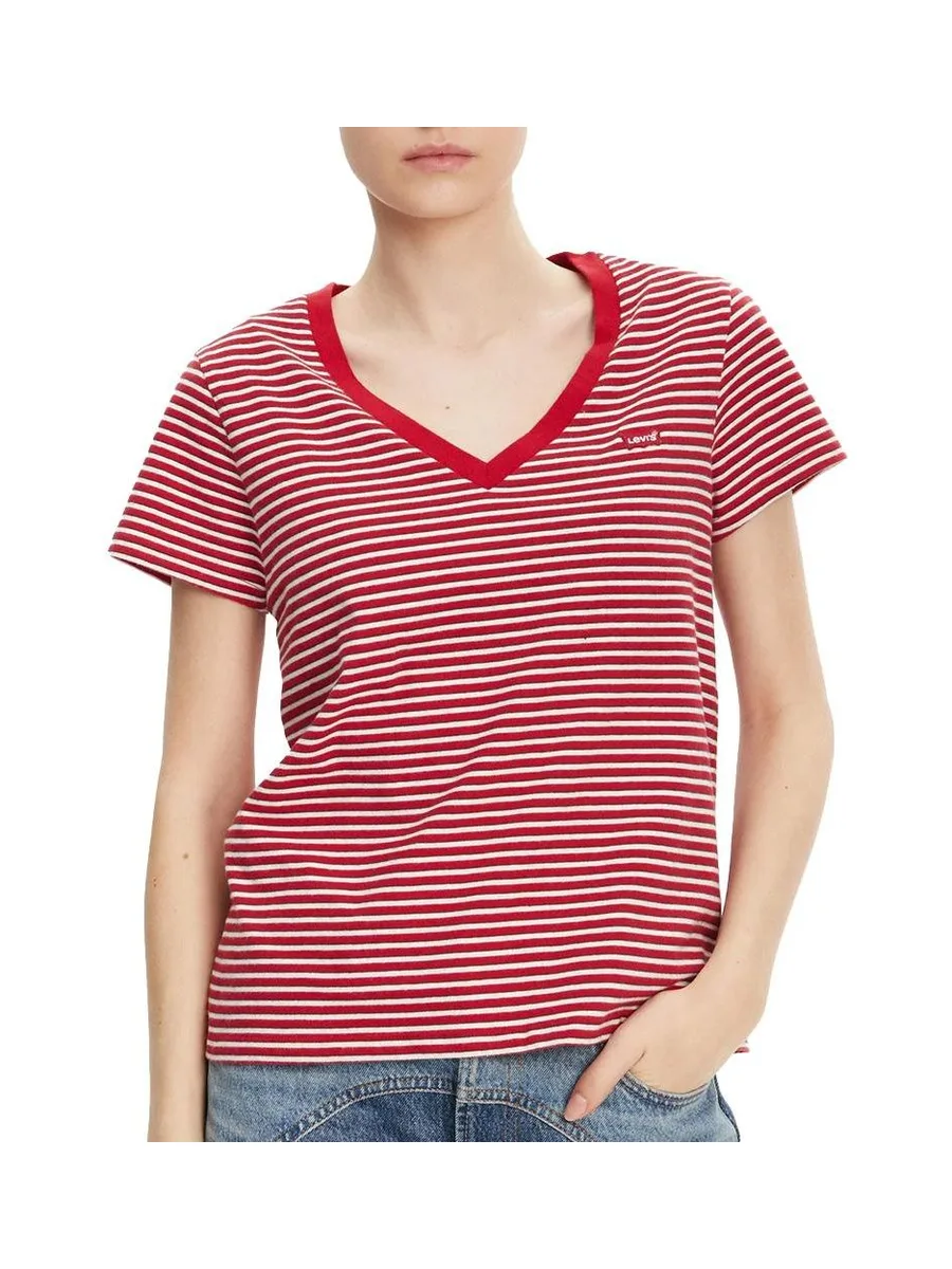 T-shirt Rouge Femme Levi's Perfect Vneck 2
