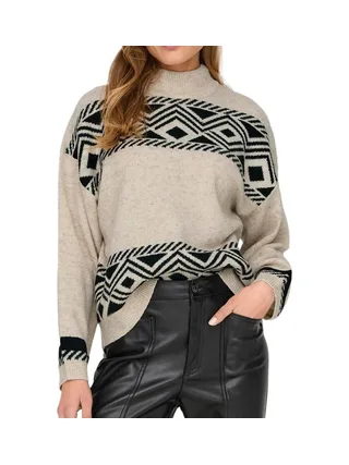 Pull Beige/Noir Femme Only Victoria 1