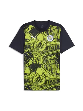 Manchester City Maillot Pré-Match Noir/Jaune Homme Puma 1