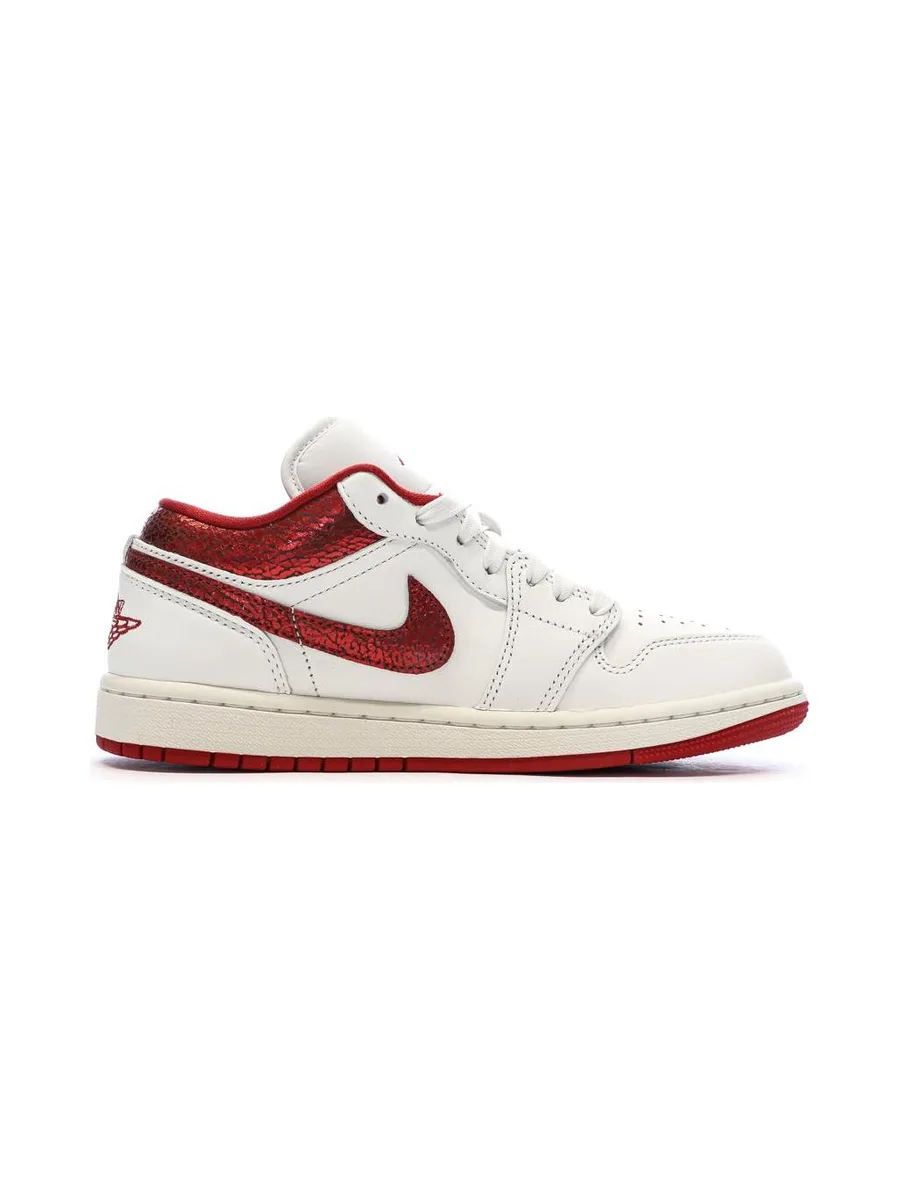 Baskets Blanc/Rouge Femme Nike Air Jordan 1 Low 3