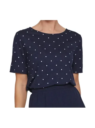 T-shirt Marine à pois Femme Vila Mooney 1