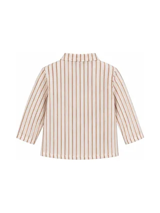 Chemise Rayée Beige/Blanc Bébé P'tit Mome Enzo 2