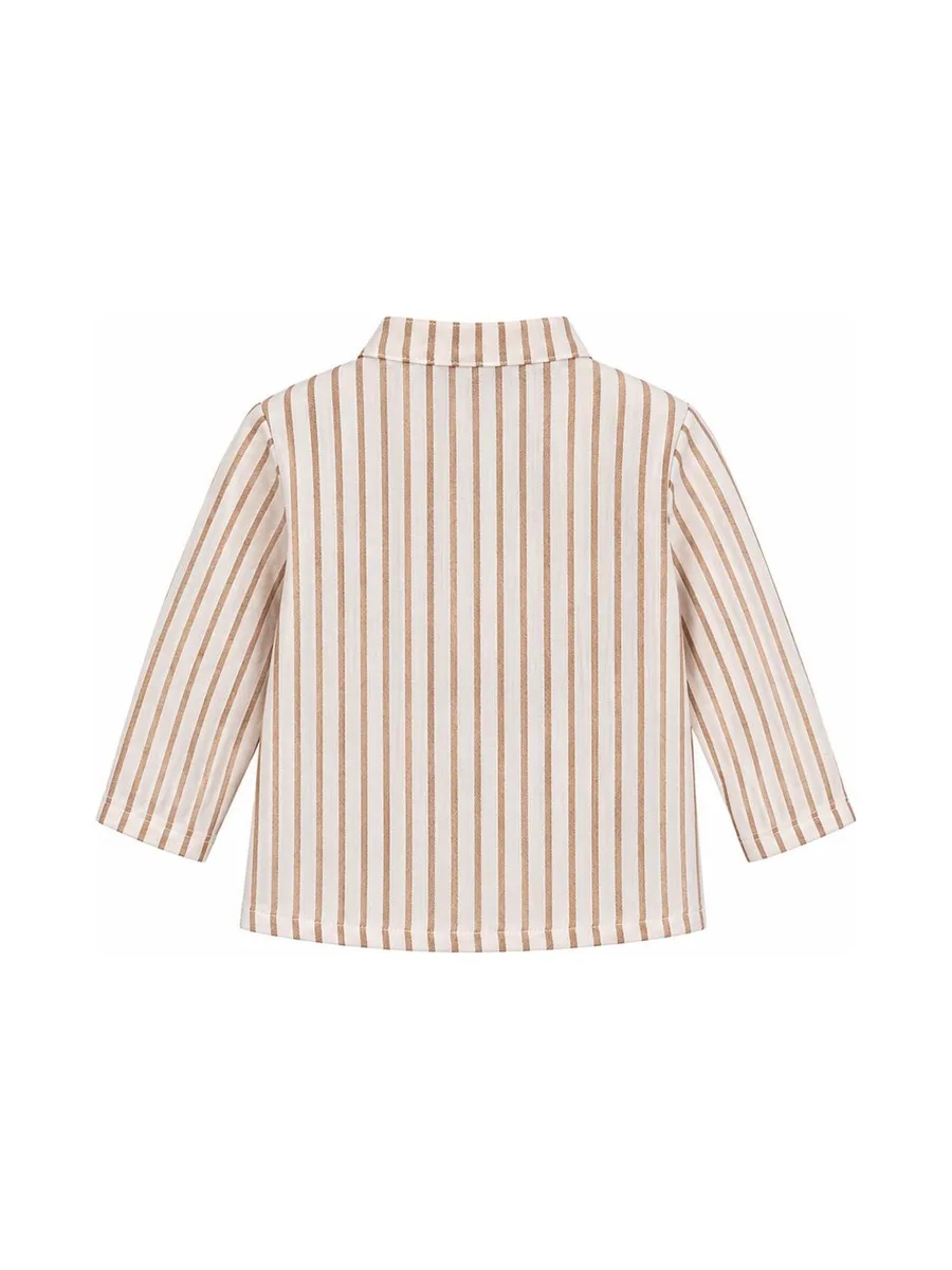 Chemise Rayée Beige/Blanc Bébé P'tit Mome Enzo 3
