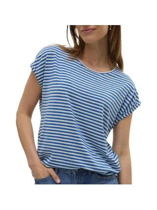 T-shirt Bleu/Blanc Femme Vero Moda Mava 1