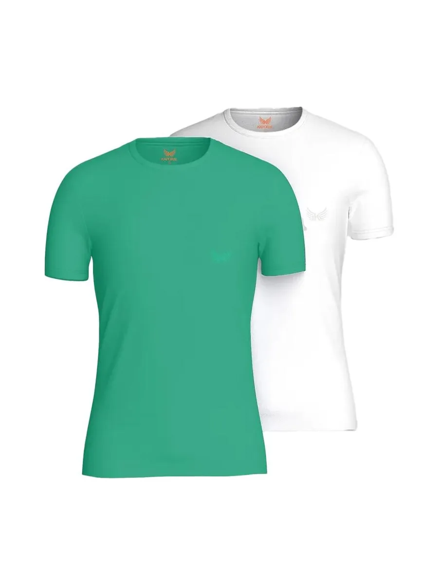 2x T-Shirt Blanc/Vert Homme Kaporal TIFTH 2