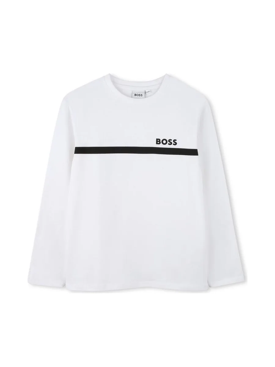 T-Shirt Blanc Garçon Hugo Boss J527271 2