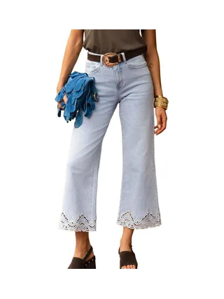 Jean Wide Bleu Femme Oraije Nola 1