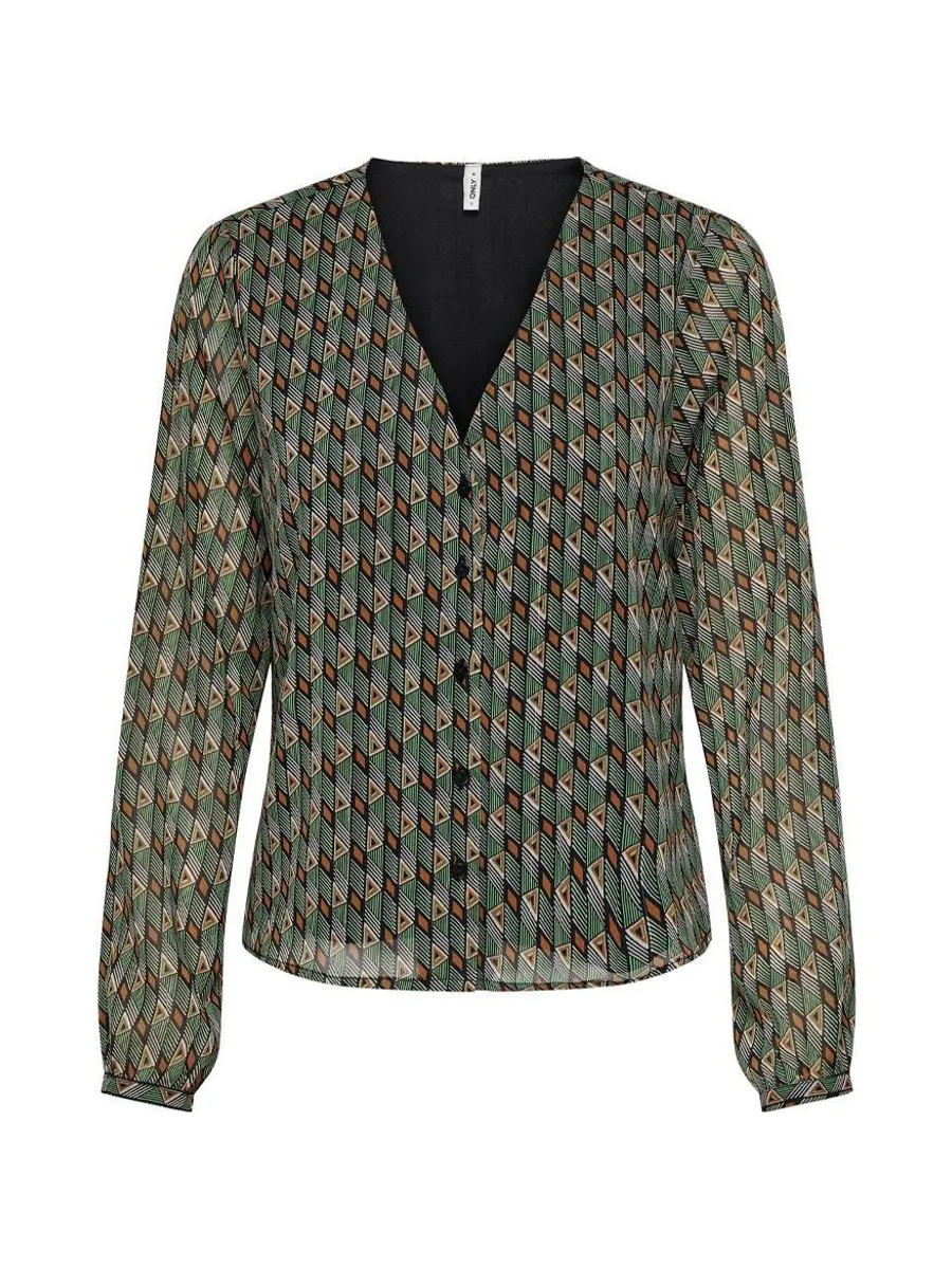 Blouse Verte/Noire à Motifs Femme Only Sierra 1