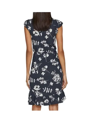 Robe Marine/Fleurs à volants Femme Vila Mooney 2