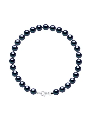 Bracelet Véritables Perles d'Eau Douce Rondes 6-7 mm — Argent 925 Millièmes — 18 cm 1