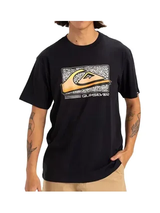T-shirt Noir Homme Quiksilver Retro Fade Yem 1