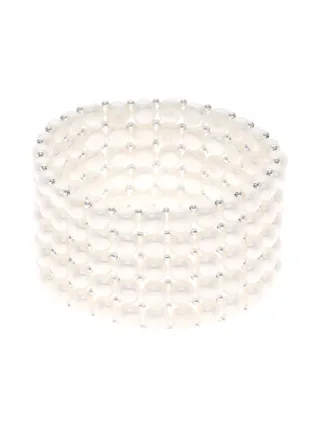 Bracelet 5 Rangs Véritables Perles d'Eau Douce 4 mm — 18 cm 1