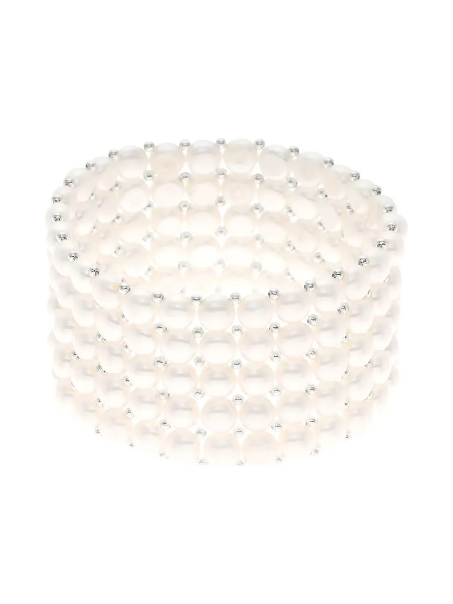 Bracelet 5 Rangs Véritables Perles d'Eau Douce 4 mm — 18 cm 1