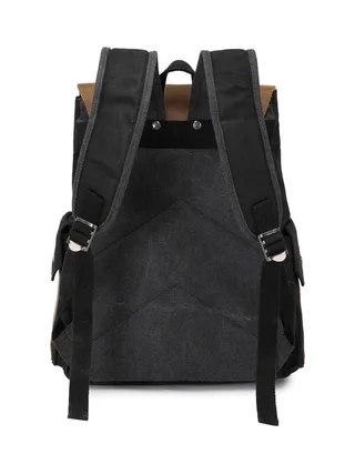 ALI - Sac à dos en cuir véritable et toile enduite - Bleu 28