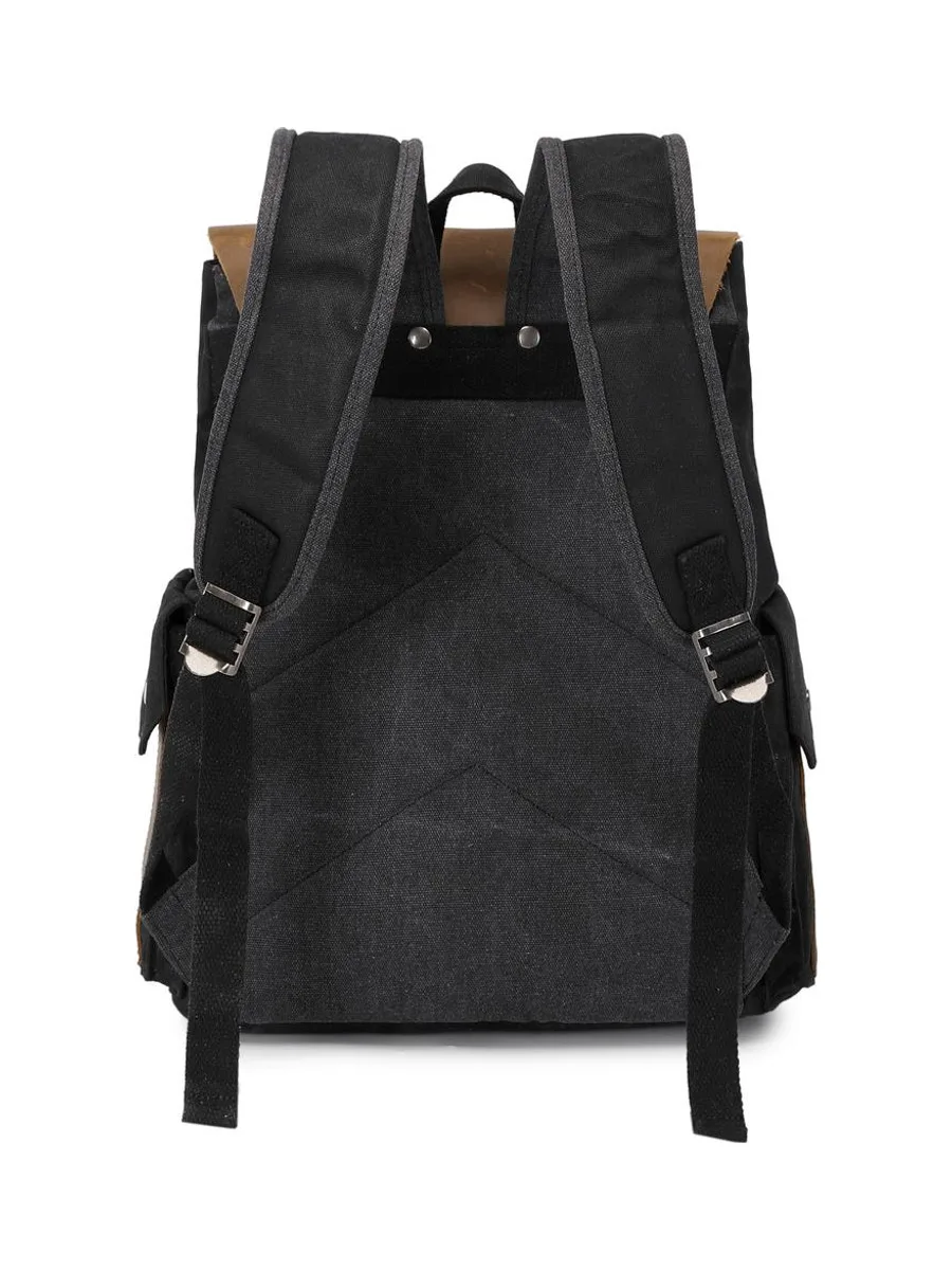 ALI - Sac à dos en cuir véritable et toile enduite - Bleu 61