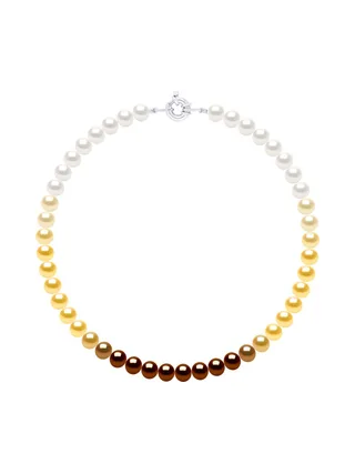 Collier Véritables Perles d'Eau Douce Rondes 8-9 mm — Argent 925 Millièmes — 42 cm 1