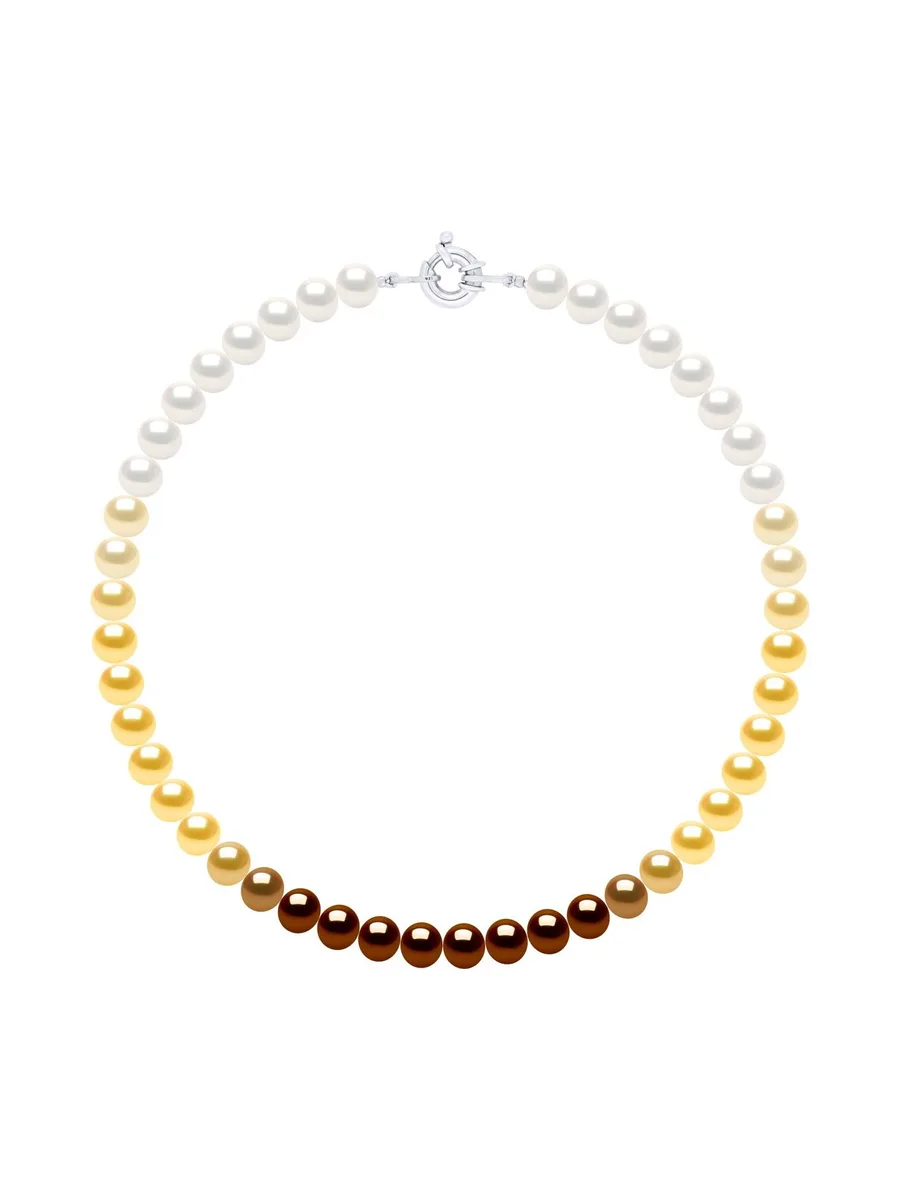 Collier Véritables Perles d'Eau Douce Rondes 8-9 mm — Argent 925 Millièmes — 42 cm 1