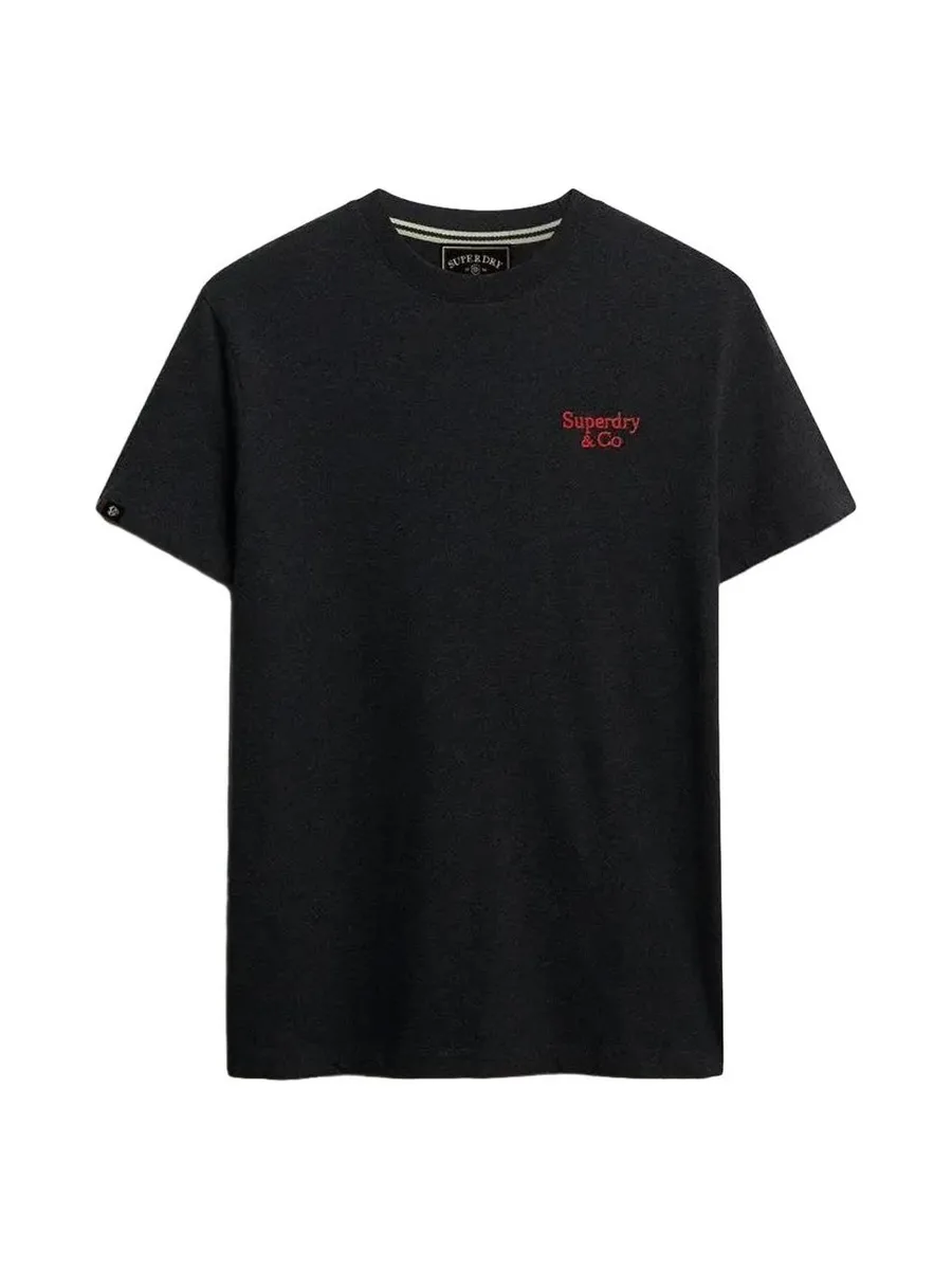 T-Shirt Noir Homme Superdry Essential Serif 2