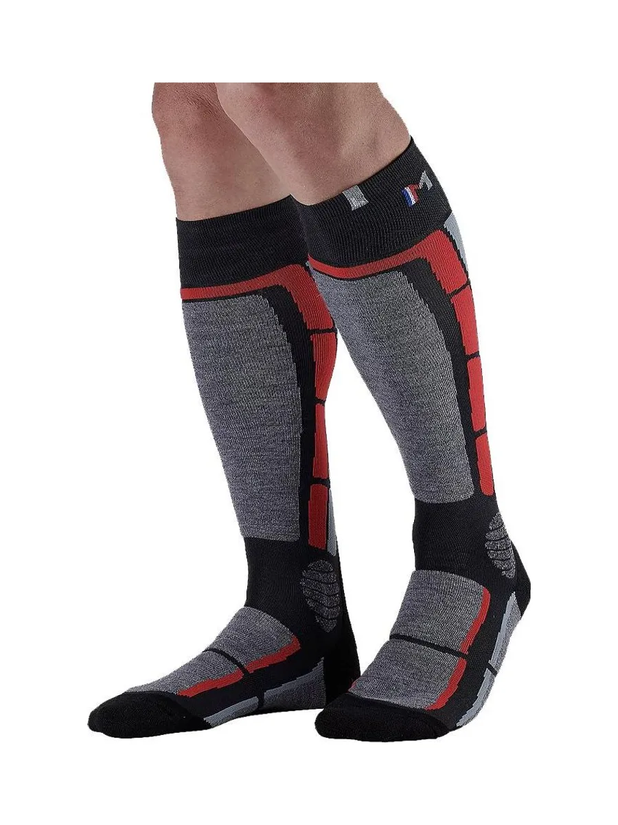 X1 Paire de Chaussettes Noir/Rouge Mixte Monnet Back Side 2