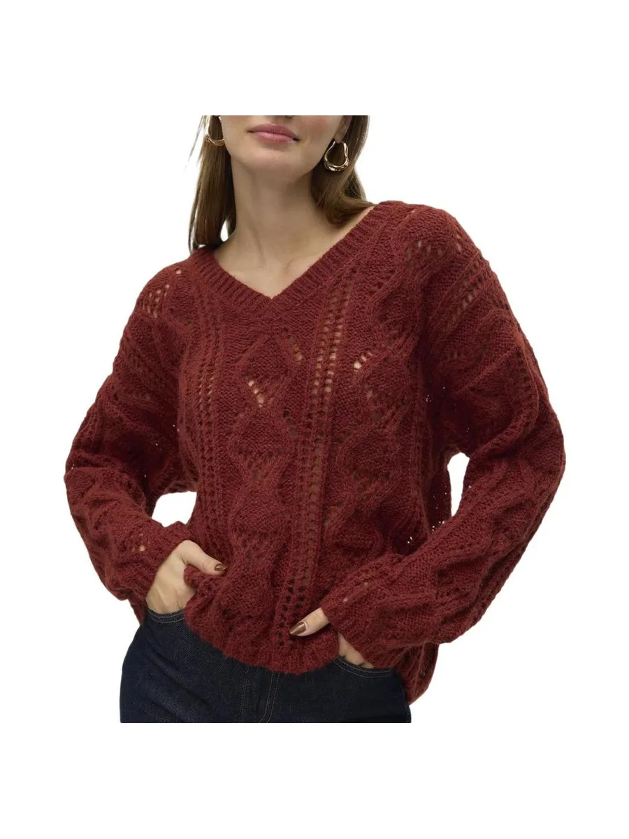 Pull Bordeaux Femme Vero Moda Structure 2