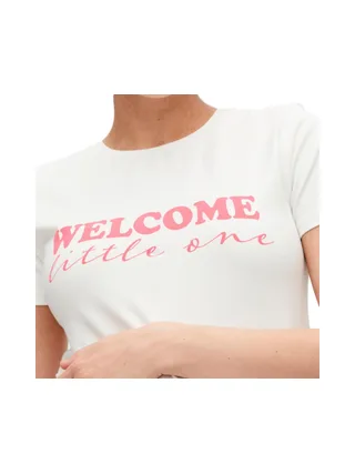 T-shirt Blanc Femme Mamalicious Welcome 3
