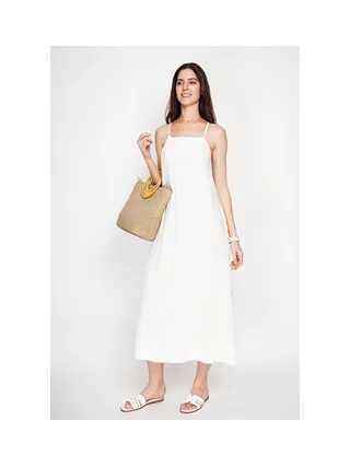 Robe longue en bretelle boutonnage sur les cotes 2