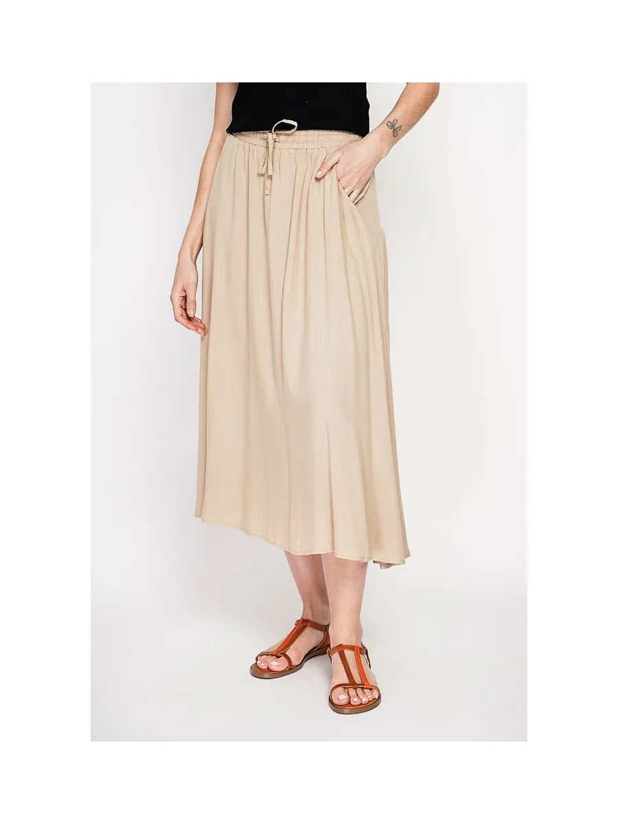Jupe longue taille élastiquée poches latérale 7