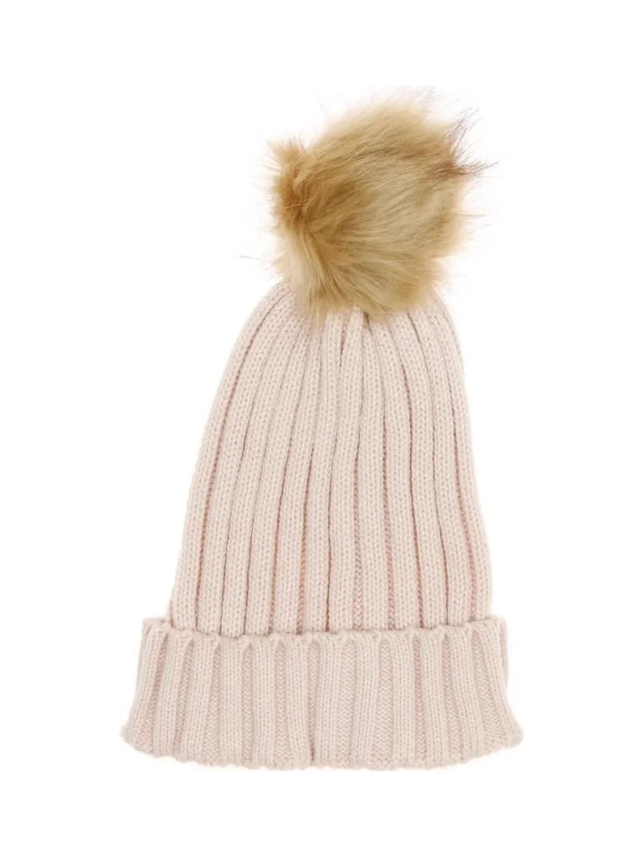 Bonnet Rose Femme Infinitif Paris Pompon 2