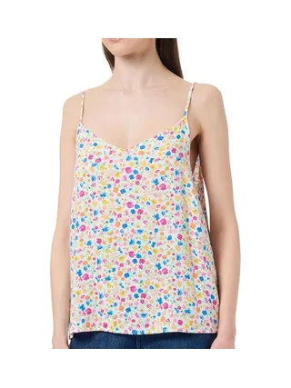 Débardeur Blanc/Rose à Motifs Femme Nova 1