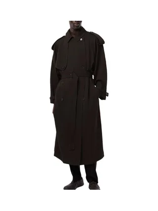 Trench-coat long Marron unisexe Lacoste Runway Wooll 1