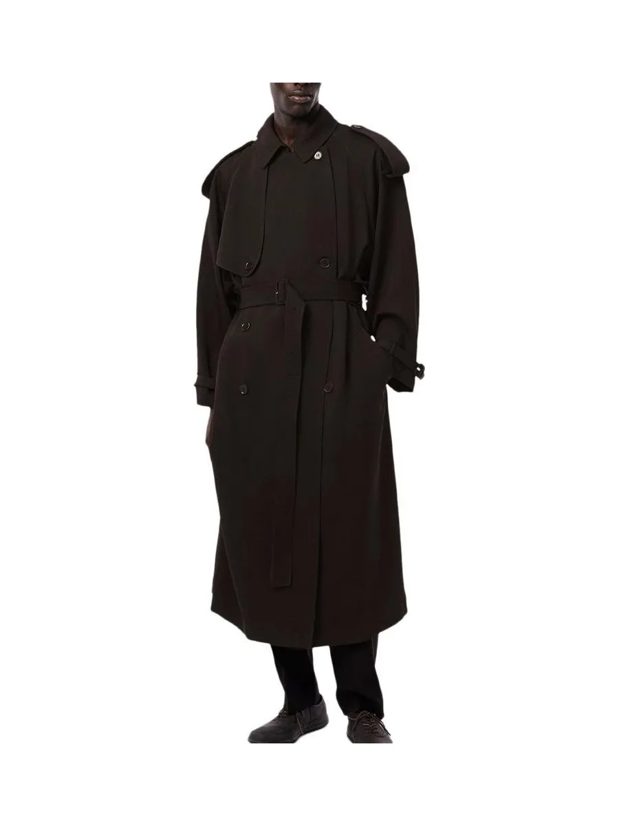 Trench-coat long Marron unisexe Lacoste Runway Wooll 2