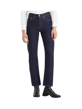 Jean 501 Bleu Foncé Femme Levi's Med Indigo 12501 1