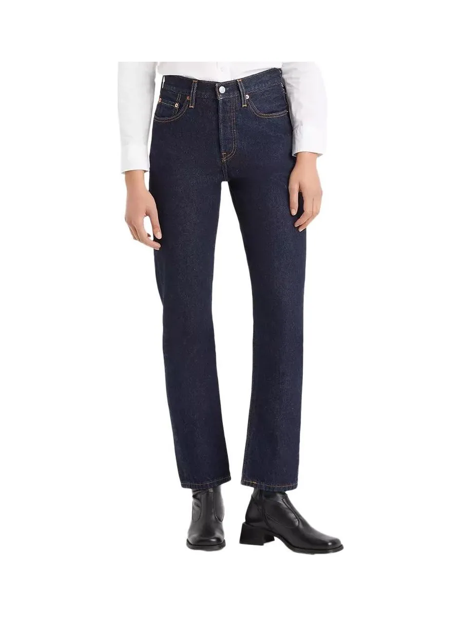 Jean 501 Bleu Foncé Femme Levi's Med Indigo 12501 2