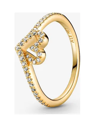 Pandora - Bague Wishbone Heart en plaqué or 14 carats 1