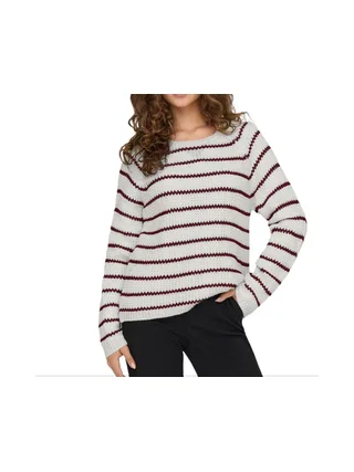 Pull Blanc/Rouge Femme JDY Ellen 1