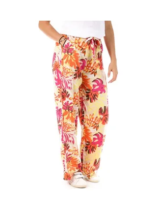 Pantalon Orange à fleurs Femme Only Nova Life Palazzo 1