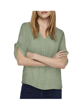 T-Shirt Vert Femme Vero Moda Mathilda 1
