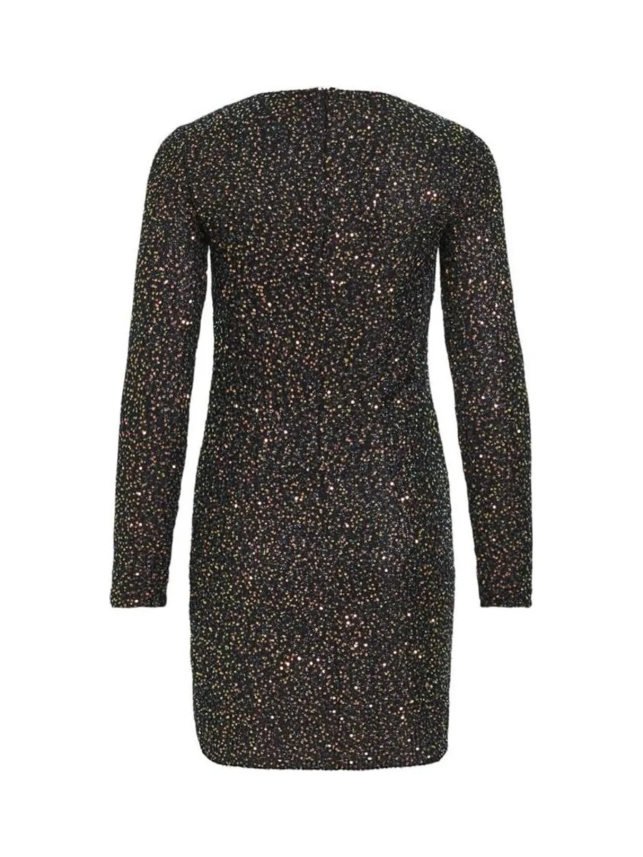 Robe Noir à Sequin Noir Femme Vila Scara 3