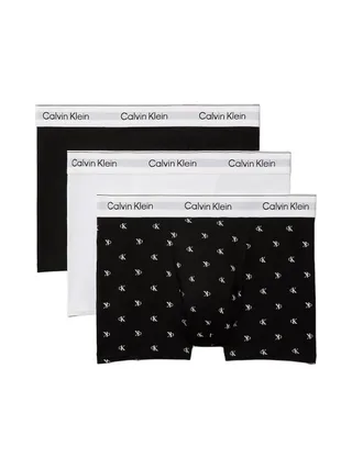 X3 Boxers Noir/Blanc Homme Calvin Klein Jeans Relaxed Fit Trunk 1