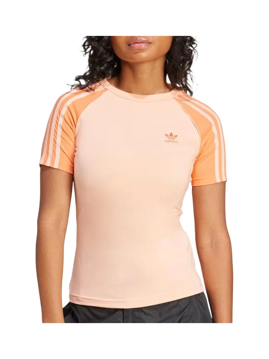 T-shirt Rose Slim Adidas 3 bandes Adicolor 2