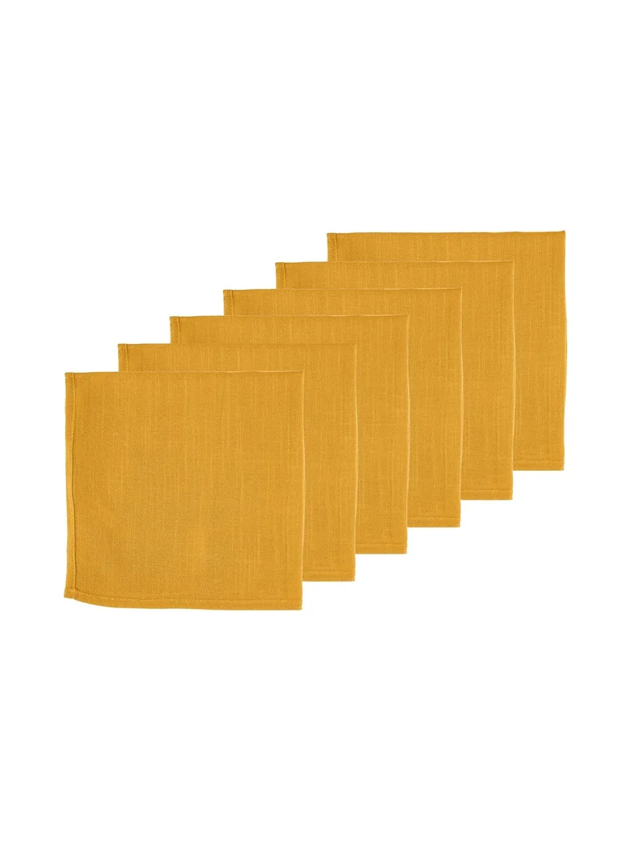 Serviette de table - 6 pièces - Lin et coton blanc crème 113
