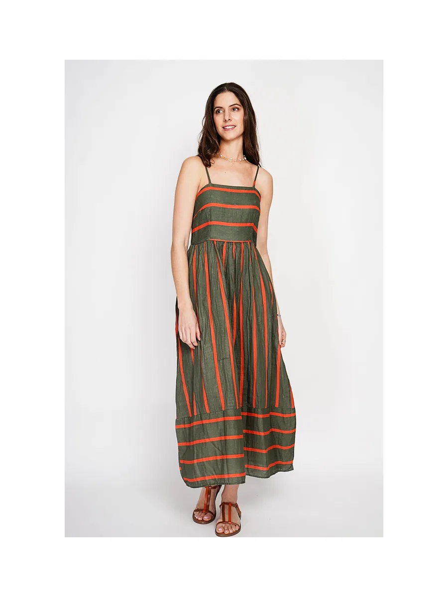 Robe Longue d'Été à Bretelles Rayée 6