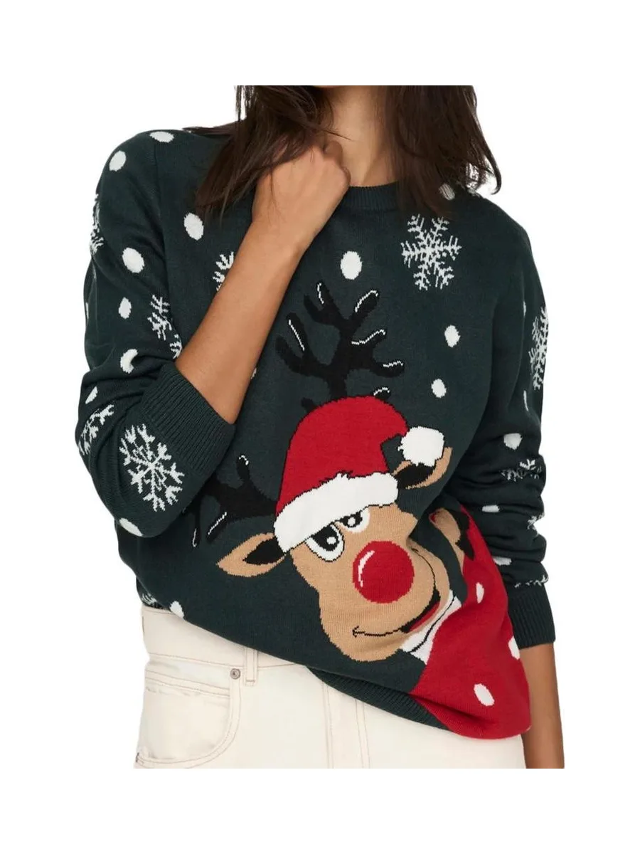 Pull de Noël Vert Femme JDY Lucia 1