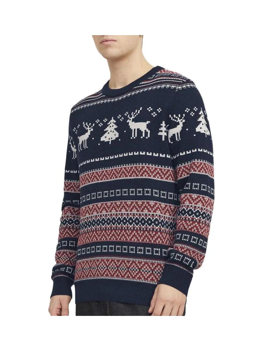 Pull de Noël Marine Homme Jack & Jones Jjxmas Snowball Knit 2