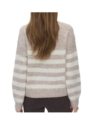 Pull Beige/écru Femme Vero Moda Fotove 2